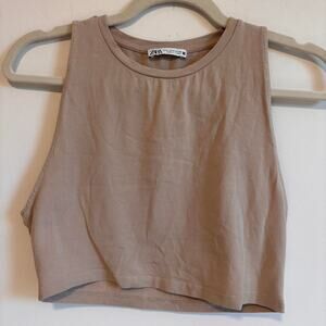 Tan cropped tank top